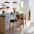 thumbnail interactive-video image 1 of Better Homes & Gardens Greyson Counter Height Stools, Black Faux Leather Seat, Set of 2, 1 of 14