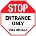 thumbnail image 1 of STOP Entrance Only Bilingual Spanish Stop Metal Tin Sign 8 x 12 inch Octagon Shaped Warning, 1 of 4