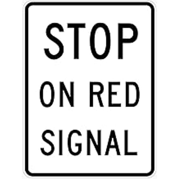STOP ON RED SIGNAL Traffic Metal Tin Sign 12 x 16 inch for Industrial & Commercial Series