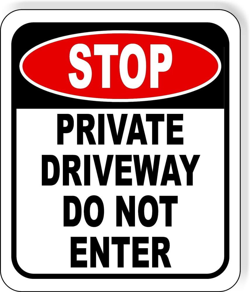 Driveway Blocker STOP PRIVATE DRIVEWAY DO NOT ENTER Sign - Metal Aluminum  Composite Outdoor Safety Private Driveway Signs, image size:856x1000
