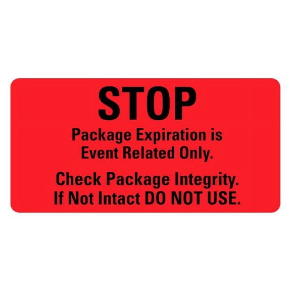 STOP Package Expiration Medical Labels