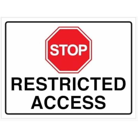STOP RESTRICTED ACCESS Sign Workplace Metal Tin Sign 8 x 12 inch for Industrial & Commercial Series