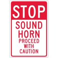 thumbnail image 1 of STOP SOUND HORN PROCEED WITH CAUTION SIGN, 1 of 5
