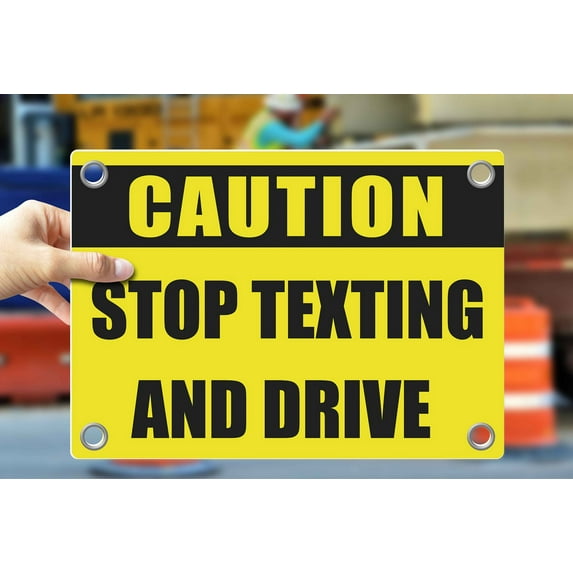 STOP TEXTING AND DRIVE | Warning Notice Caution Danger 3mm PVC Sign
