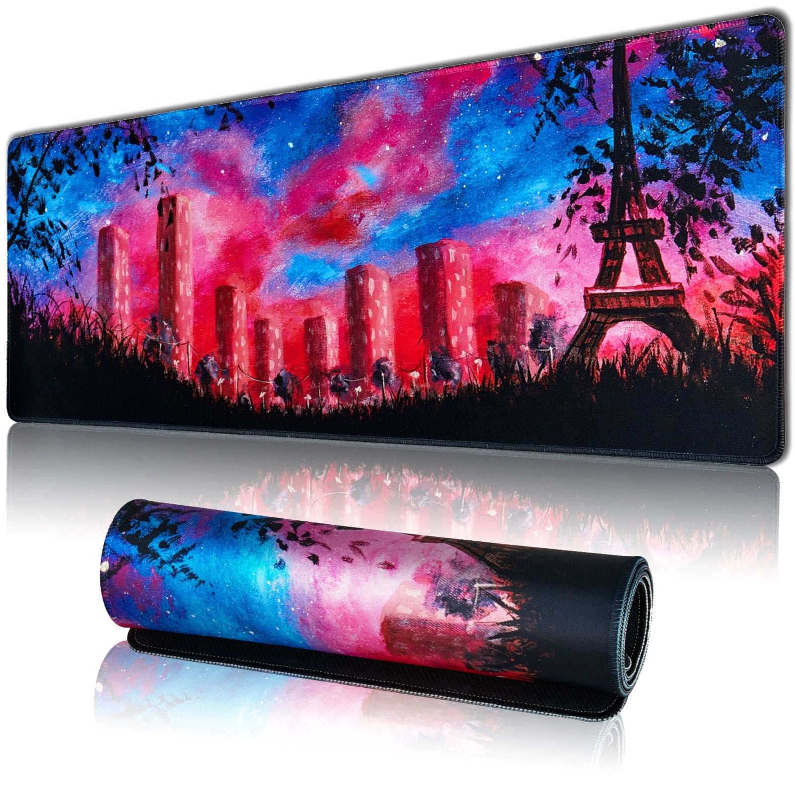 STOPERT Large Gaming Mouse Pad For Desk, Desk Mat With Seamed Edges