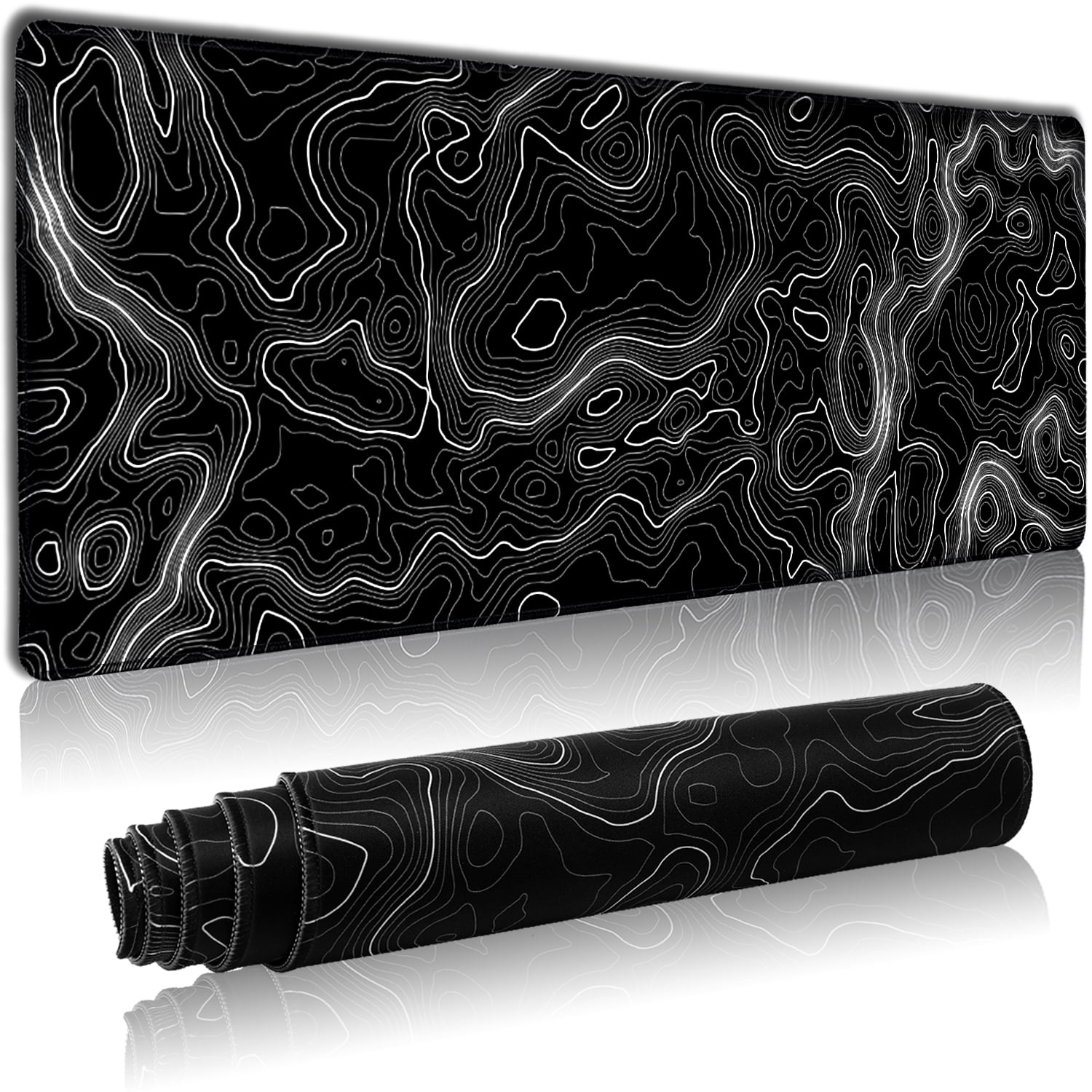 STOPERT Topographic Large Gaming Mouse Pad, Extended XL Computer