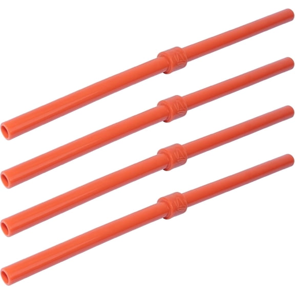 Silipint Reusable Stopper Straw Flexible, Durable & BPA-Free Silicone Straw Comfortable, Dishwasher Safe, Eco-Friendly & Fun Sustainable Drinking Straw, Classic Orange Pack of 4