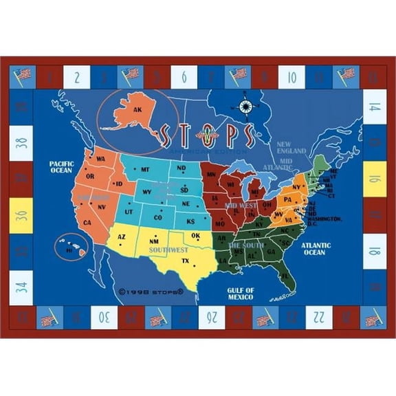 STOPS 5 ft.4 in. x 7 ft.8 in. WearOn Nylon Machine Tufted- Cut Pile Educational Rug