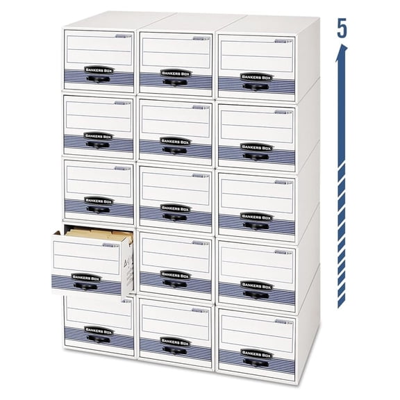 STOR/DRAWER STEEL PLUS Files, Letter Size, 12-1/2x10-3/8x23-1/4, White, 6/Carton (FEL00311) Category: Filing Boxes