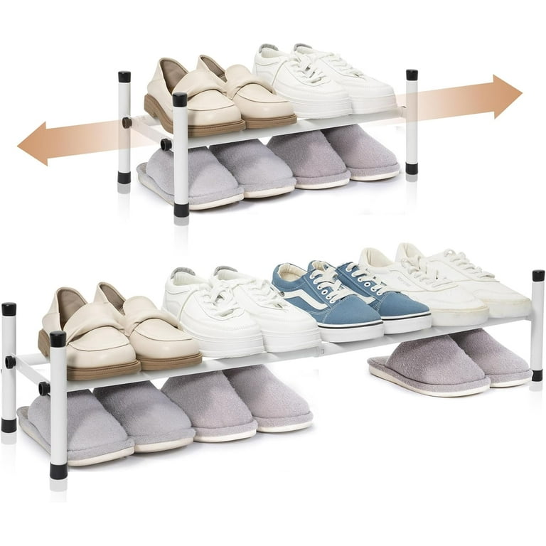 STORAGE MANIAC Expandable Shoe Rack, Pairs Stackable Small Shoe