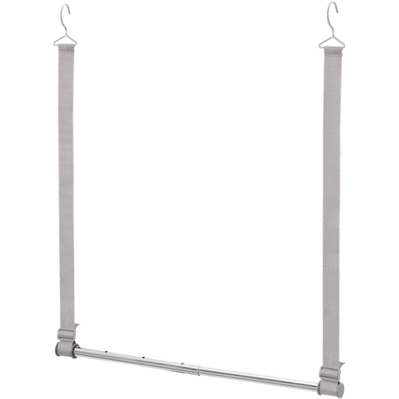 STORAGE MANIAC Hanging Closet Rod, Adjustable Width and Height Organizer, Space-Saving Clothes Bar, Extender Rod Double 1 Pack Webbing