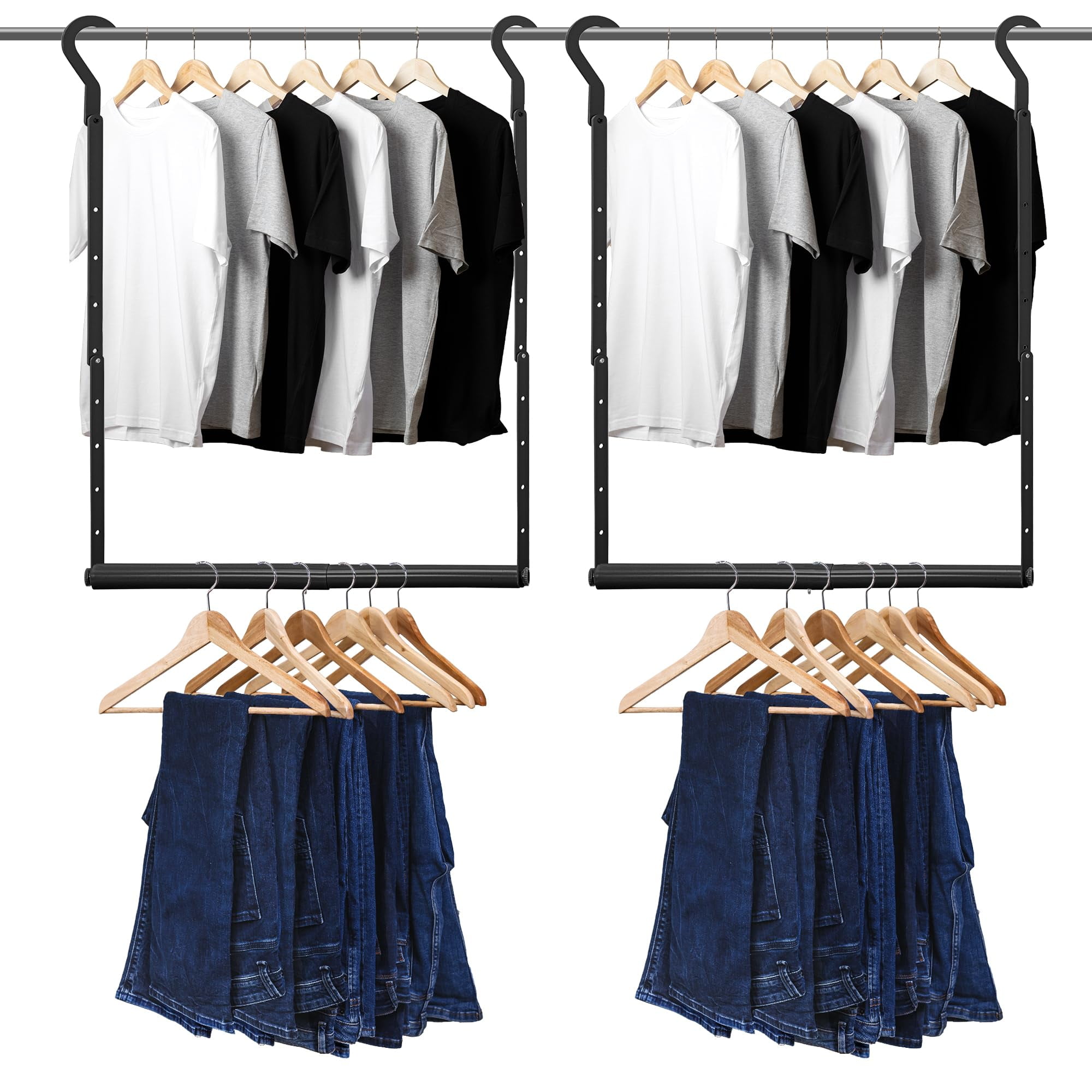 STORAGEIDEAS Hanging Closet Rod, 18-30In Heavy Duty Adjustable Width
