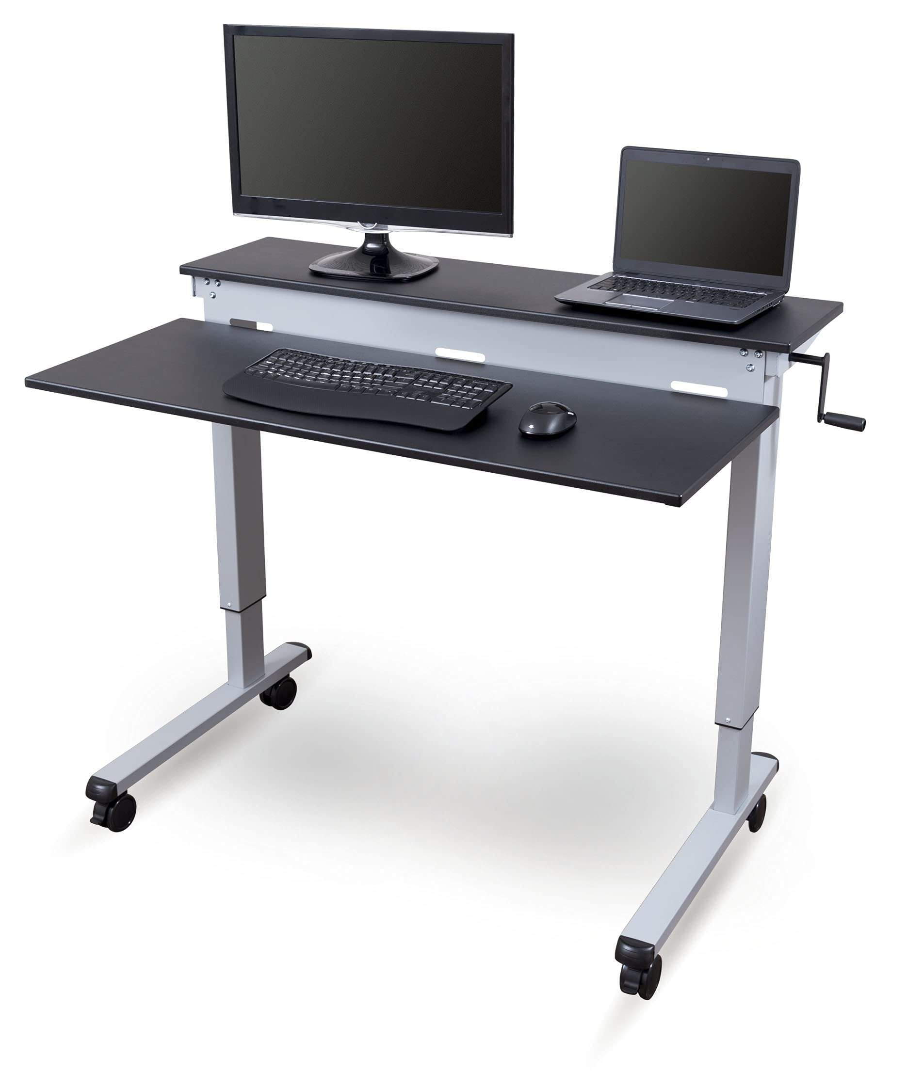 STORE Adjustable Height 2 Tier Standing Desk with Heavy Duty Steel ...