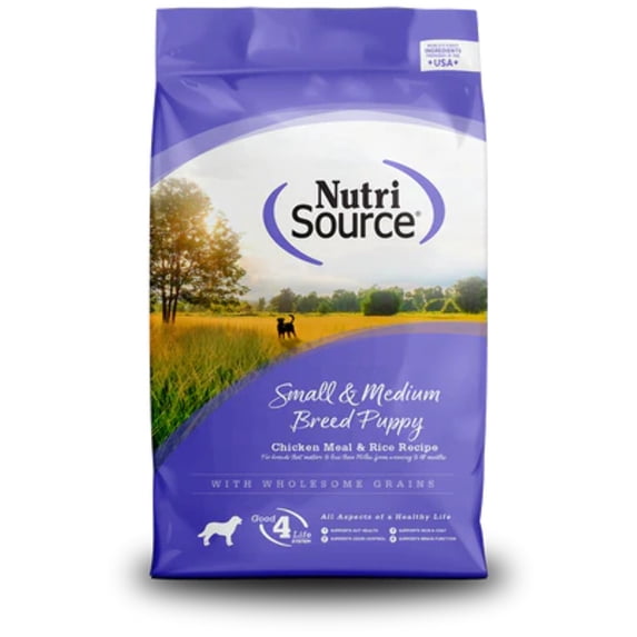 NutriSource Small and Medium Breed Puppy Chicken Meal and Rice Recipe Dog Food 4 lb