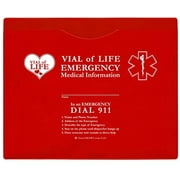 STORE SMART - Vial of Life: Medical Info Pocket - Letter Size - Magnetic Back - 5-Pack - Red - VOLFJ85PQRM-5