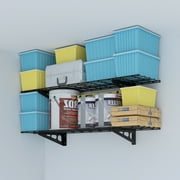 STOREADY 2-Pack Wall Shelf Garage Storage Rack Wall Mounted Rack 1x4 ft,Black