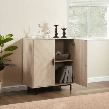 STOREADY Storage Cabinet with Adjustable Shelf, Kitchen Cupboard Sideboard, Storage Organizer for Entryway, Dining Room, Living Room and Kitchen, Yellow