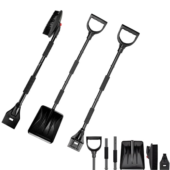 STORGENER Car Snow Shovel Kit, Telescoping Ice Scraper, Snow Brush, Expandable Snow Removal Tool for Truck, SUV, Car