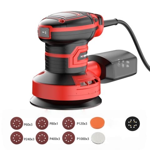 STORGENER 5" Random Orbital Sander with Vacuum Dust Collector, 6 Various Speeds, 16Pcs Sandpapers for Woodworking & Sanding
