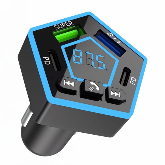 STORGENER Bluetooth Car Adapter, Bluetooth 5.5 Wireless Radio FM Transmitter Bluetooth, Hands-Free Calling, Support USB Drive