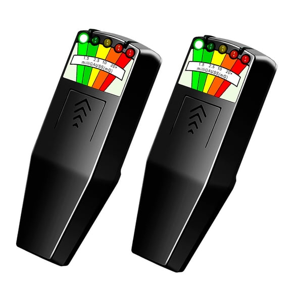 STORGENER EMF Detector, Handheld 5 LED EMF Magnetic Field Detector, Electromagnetic Paranormal Equipment Tester for Home, Office (2 Pack)
