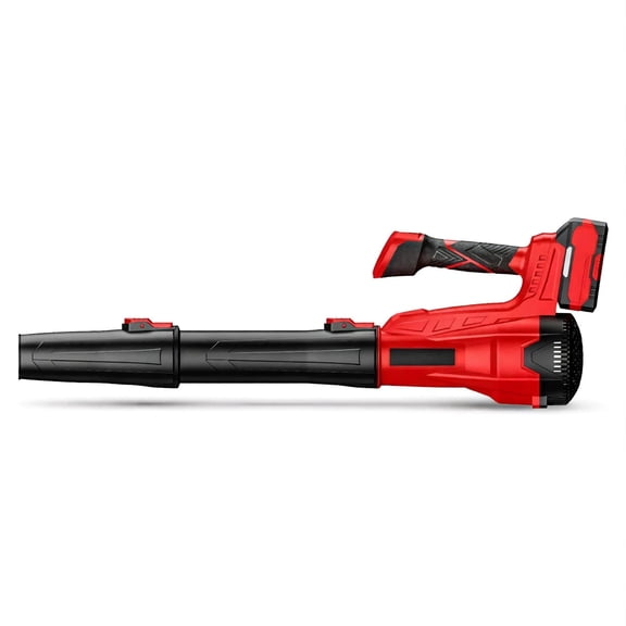 STORGENER Leaf Blower Cordless, 2 Battery and Charger, Handheld Electric Leaf Blower, Brushless Motor, 5000-28000 r/min, Lightweight, Removable, Red