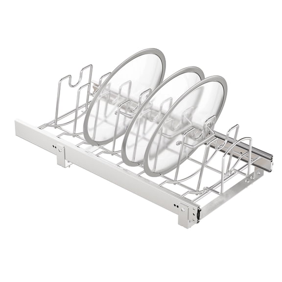 STORING Pull Out Cabinet Organizer 12" W x 22" D, Slide Out Drawers for Kitchen Organizers and Storage, Capacity Heavy Duty Caddy, Shelves Chrome-Plated, Pantry