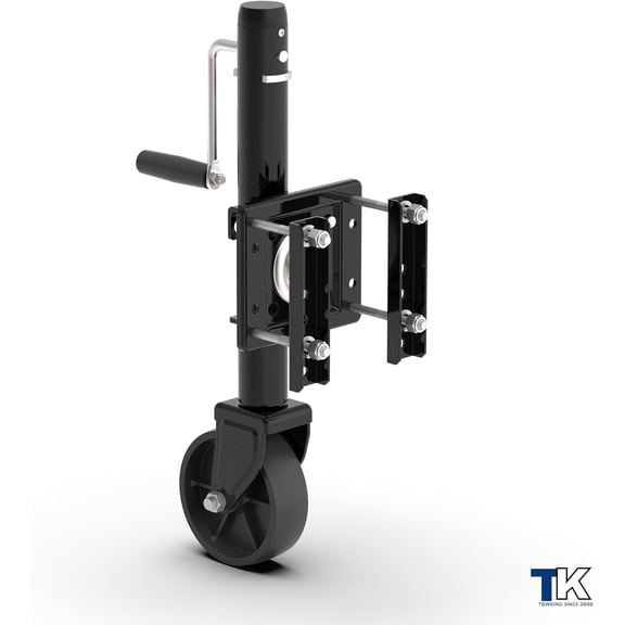 TOWKING 1200 lbs Trailer Jack with Wheel, 10" Lift, Bolt on Tongue Jack for RV, Boat, Trailer