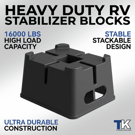 STORKING 16,000 lb Heavy-Duty Trailer Jack Block 6" Stackable RV Stabilizer for Wheel, Hydraulic, Tongue, and Scissor Jacks 1PCAK