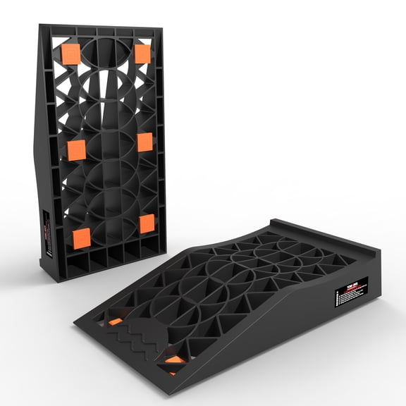 STORKING 2PCS Heavy Duty Low Profile Car Ramps, Portable Tire Ramps for Oil Changes & Garage Lifting, Fits Low Chassis Cars & Compatible with Jack Stands