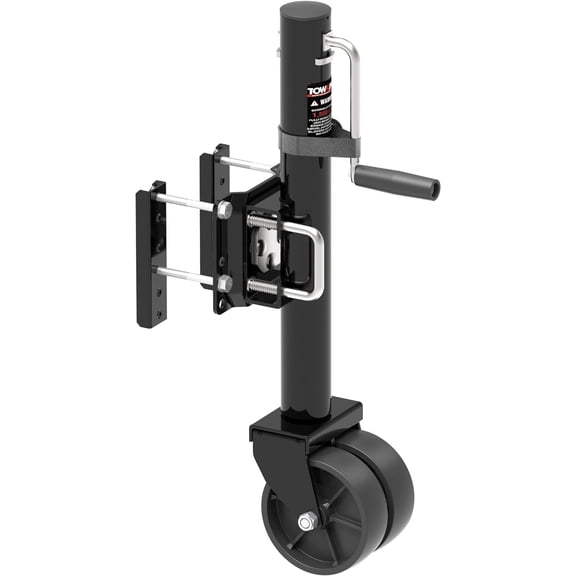 STORKING 6-inch Dual Wheels Trailer Jack, 13" Vertical Movement, 1500 lbs, for RV, Boat, Trailer and More, Black