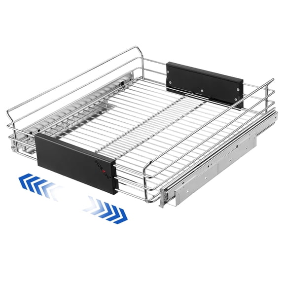 STORKING Expandable Pull Out Cabinet Organizer, Slide Out Drawers for Kitchen Cabinets, Heavy Duty Storage Drawers, Chrome Plated Cabinet Wire Shelf, Adjustable Width 12.5~20.2" W x 17.3" D Y101