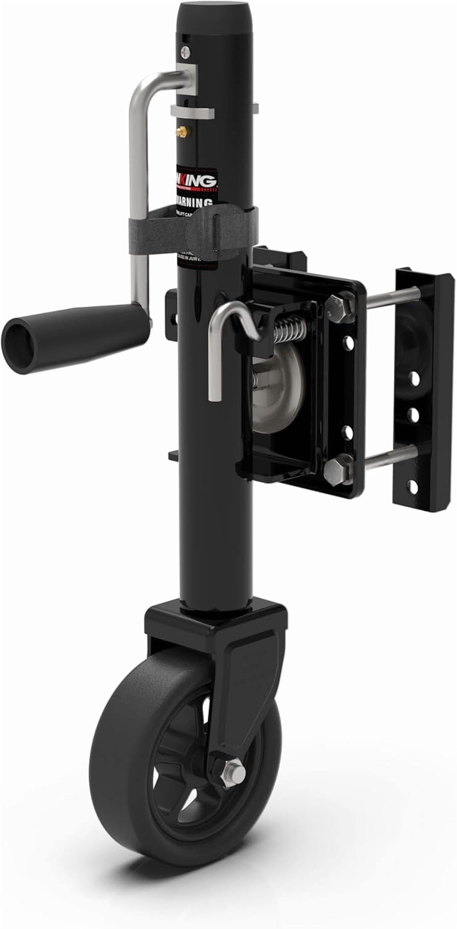 TOWKING Upgraded Spoke Wheel Trailer Jack, 10" Vertical Movement, 1500 lbs, for RV, Boat, Trailer and More, Black