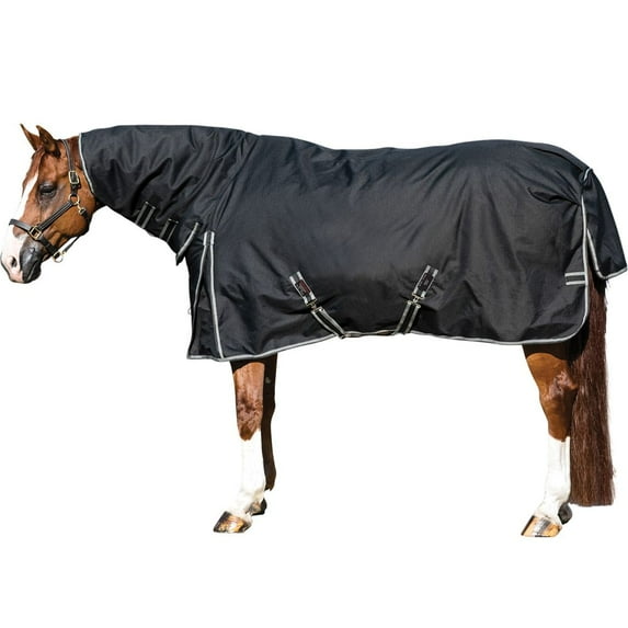 STORM SHIELD Classic II Heavy Attached Neck Horse Turnout Blanket | Black/Grey | 78
