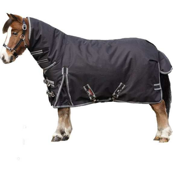 STORM SHIELD Classic II Attached Neck Euro Mini Horse Turnout Blanket | Black | 48