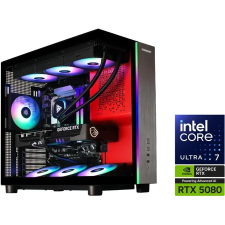 STORMCRAFT Gaming PC PHANTOM INTEL Core Ultra 7 265F NVIDIA RTX 5080 - AI Powered 32GB DDR5 6000MHz RGB 2TB NVMe SSD 360mm AIO 850W PSU Windows 11 Home-PH265F0CC-580N1