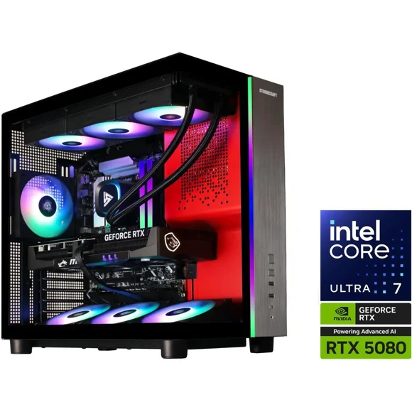 STORMCRAFT Gaming PC PHANTOM INTEL Core Ultra 7 265F NVIDIA RTX 5080 - AI Powered 32GB DDR5 6000MHz RGB 2TB NVMe SSD 360mm AIO 850W PSU Windows 11 Home-PH265F0CC-580N1