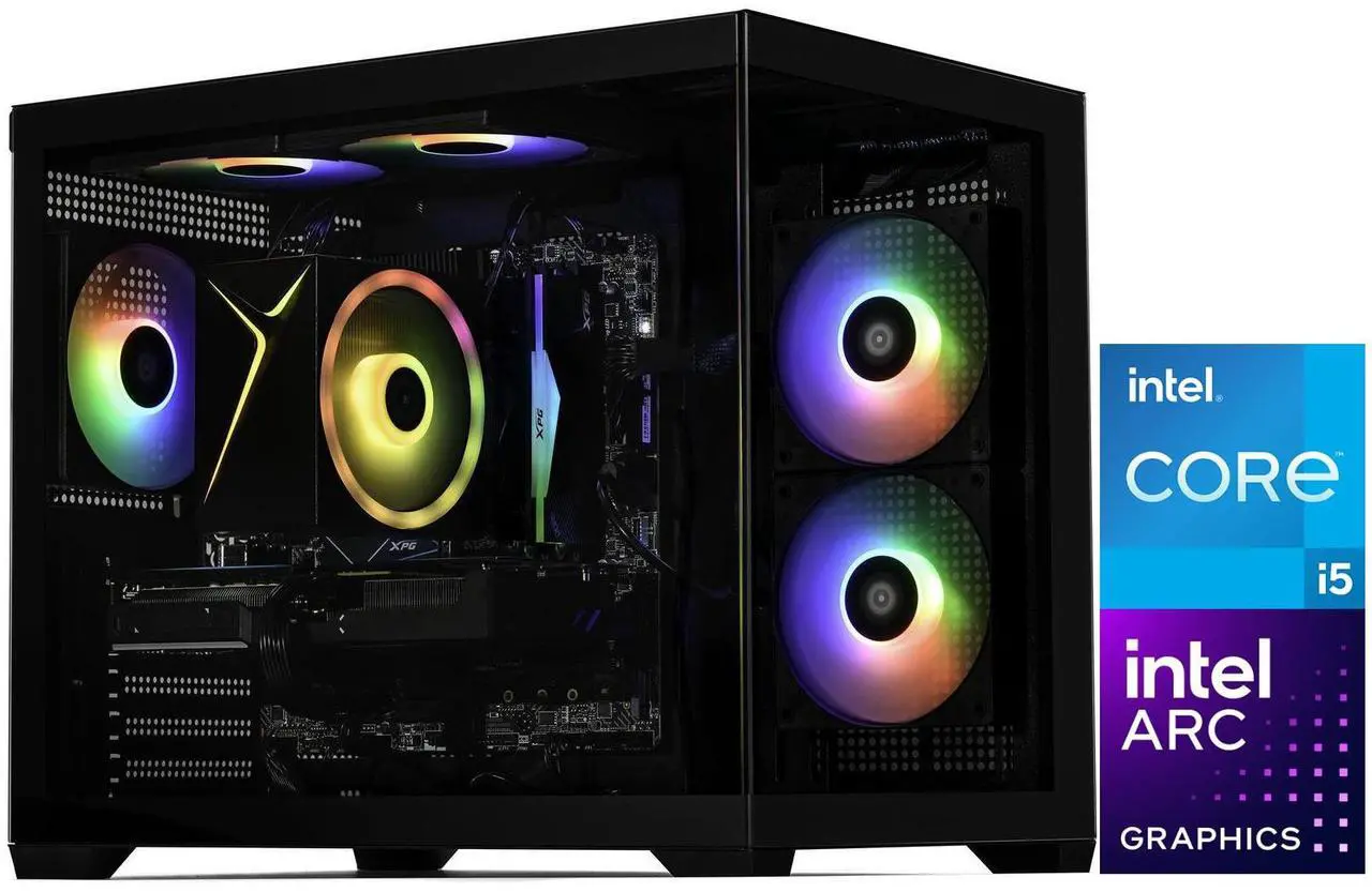 STORMCRAFT Gaming PC SIRIUS Intel Core i5-14400F Intel Arc B570 10GB OC ASROCK – AI Powered 16GB DDR4 RGB 3200MHz 1TB NVMe SSD 650W PSU Windows 11 Home SI1440FBB-B57N1