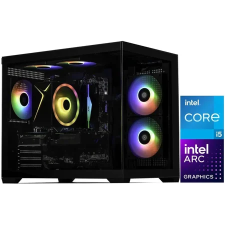 STORMCRAFT Gaming PC SIRIUS Intel Core i5-14400F Intel Arc B570 10GB OC ASROCK – AI Powered 16GB DDR4 RGB 3200MHz 1TB NVMe SSD 650W PSU Windows 11 Home SI1440FBB-B57N1