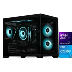 STORMCRAFT Gaming PC SIRIUS Intel Core i5-14400F Intel Arc B570 10GB OC ASROCK AI Powered 32GB (16Gx2) DDR4 RGB 3200MHz 1TB NVMe SSD 650W PSU Windows 11 Home SI1440FCB-B57N1