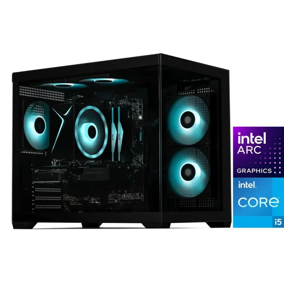 STORMCRAFT Gaming PC SIRIUS Intel Core i5-14400F Intel Arc B570 10GB OC ASROCK AI Powered 32GB (16Gx2) DDR4 RGB 3200MHz 1TB NVMe SSD 650W PSU Windows 11 Home SI1440FCB-B57N1