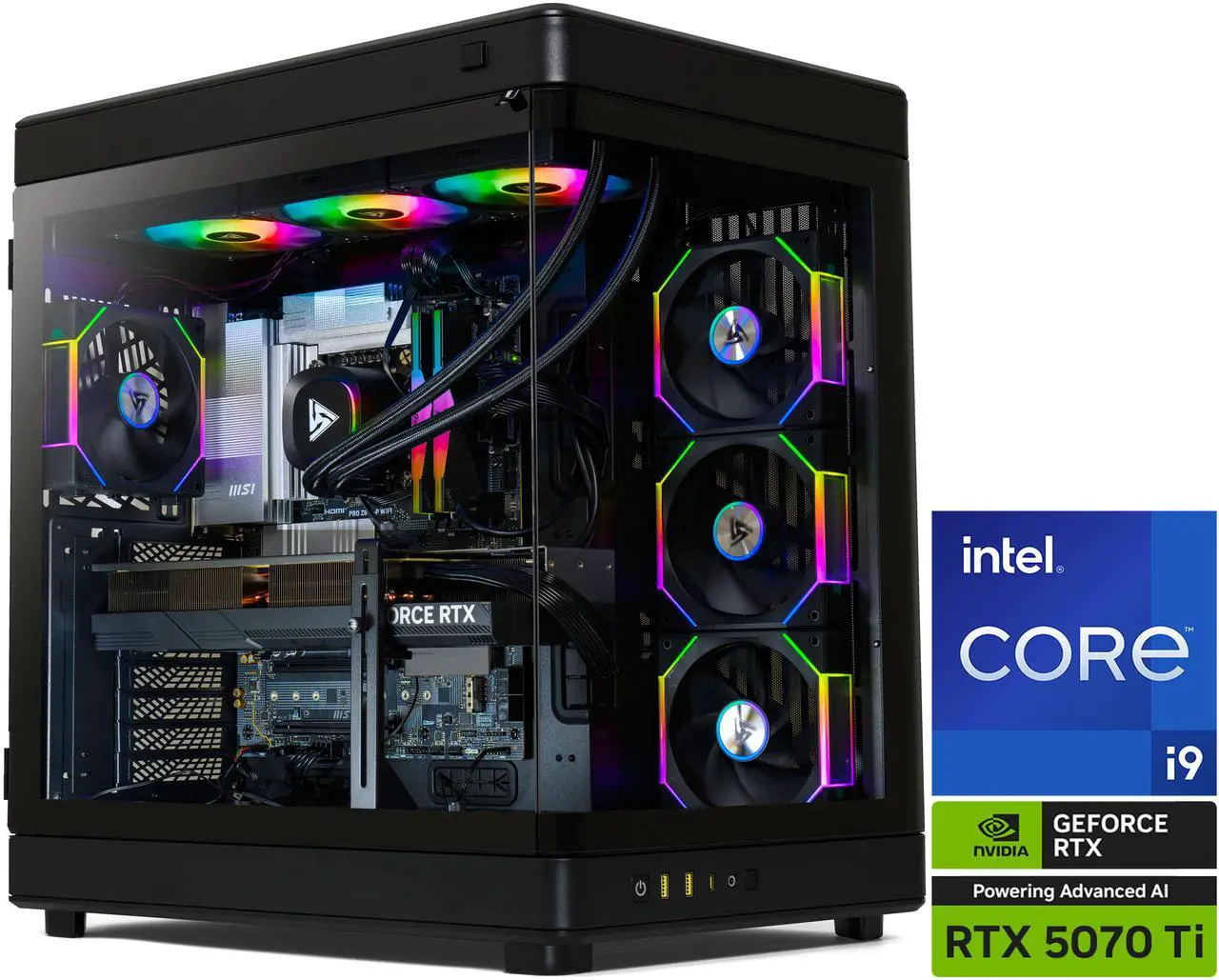 STORMCRAFT Gaming PC WIZARD Intel Core i9-14900KF NVIDIA GeForce RTX 5070 Ti – AI Powered 32GB DDR5 6000MHz RGB 2TB NVMe SSD 360mm AIO 850W PSU Windows 11 Home - WI149KFCC-57TN1