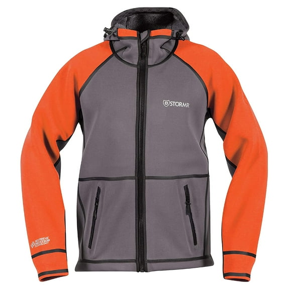 STORMR Adult Male Typhoon Foul Weather Jacket, Color: Smoke/Orange, Size: M