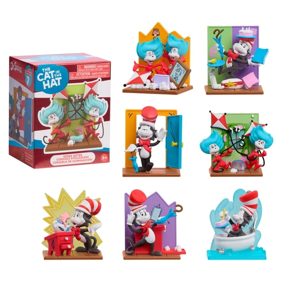 Dr. Seuss Cat in the Hat Movie Moment Collectible Figure Set, Collectible 4-Inch-Tall Figure Sets, For Kids Ages 3 and up