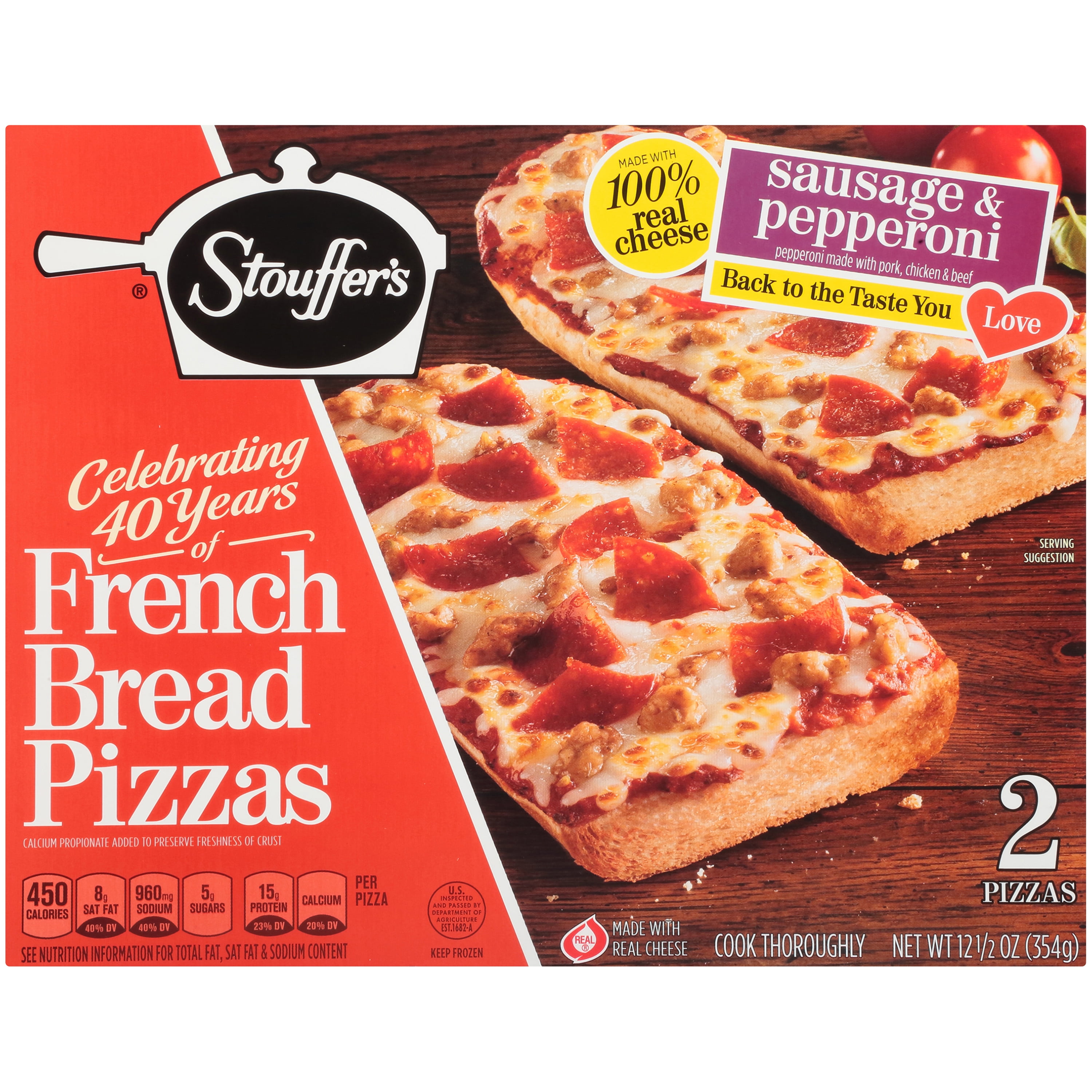 STOUFFER'S FRENCH BREAD PIZZA Sausage & Pepperoni Pizza 12.5 oz