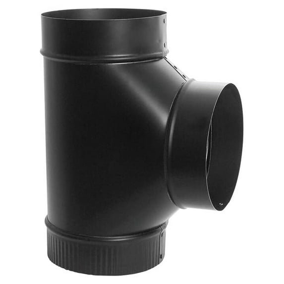 Vent Single Tee 6", Black Pipe Fittings