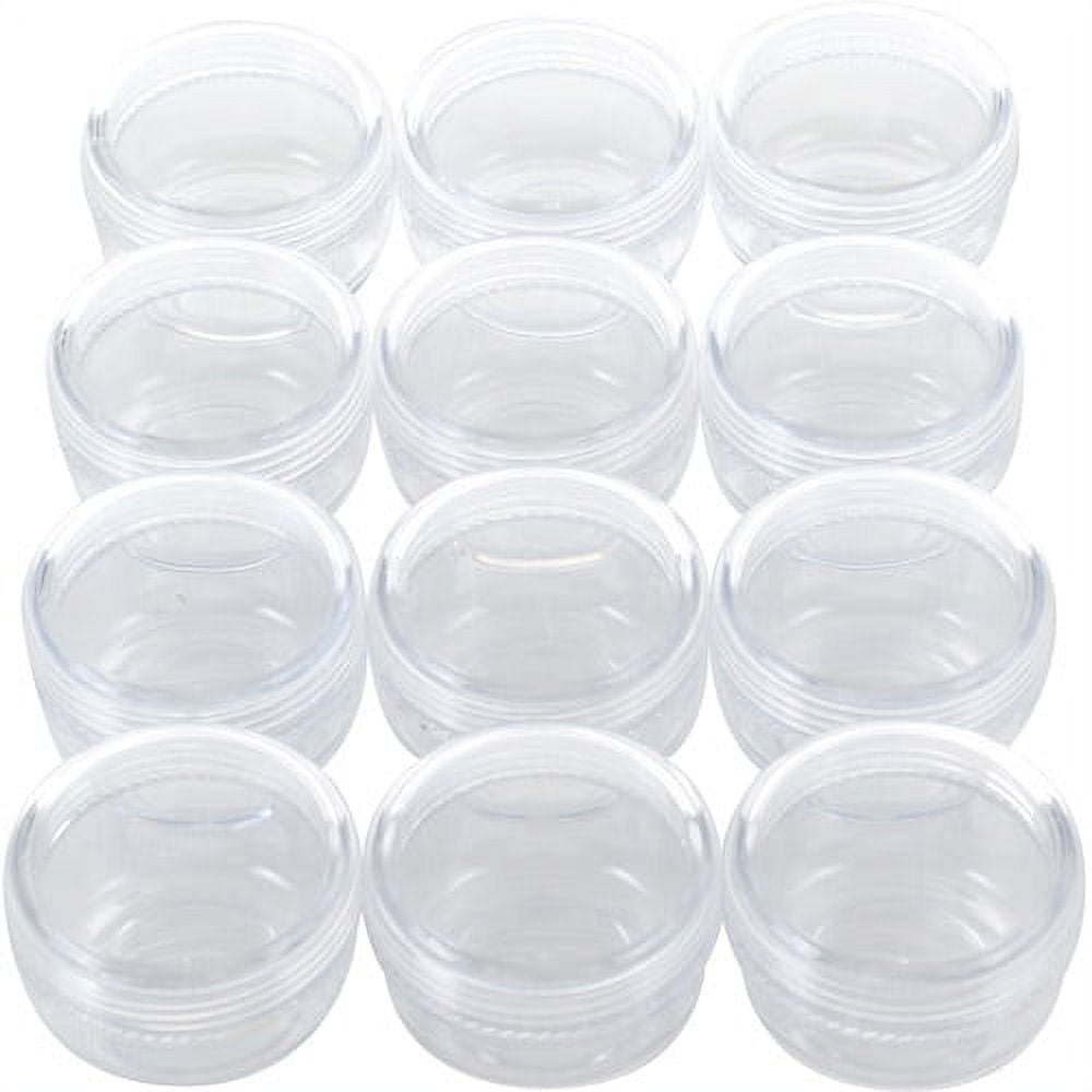 STOWAWAY 20mm Clear Plastic Gem Jars Secure ScrewOn Lids Ideal