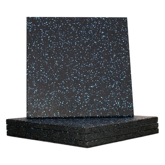 STOZM 1 In. High Density Rubber Flooring for Workout, Indoor and Outdoor Gym Usage (Blue, 4 Pieces)