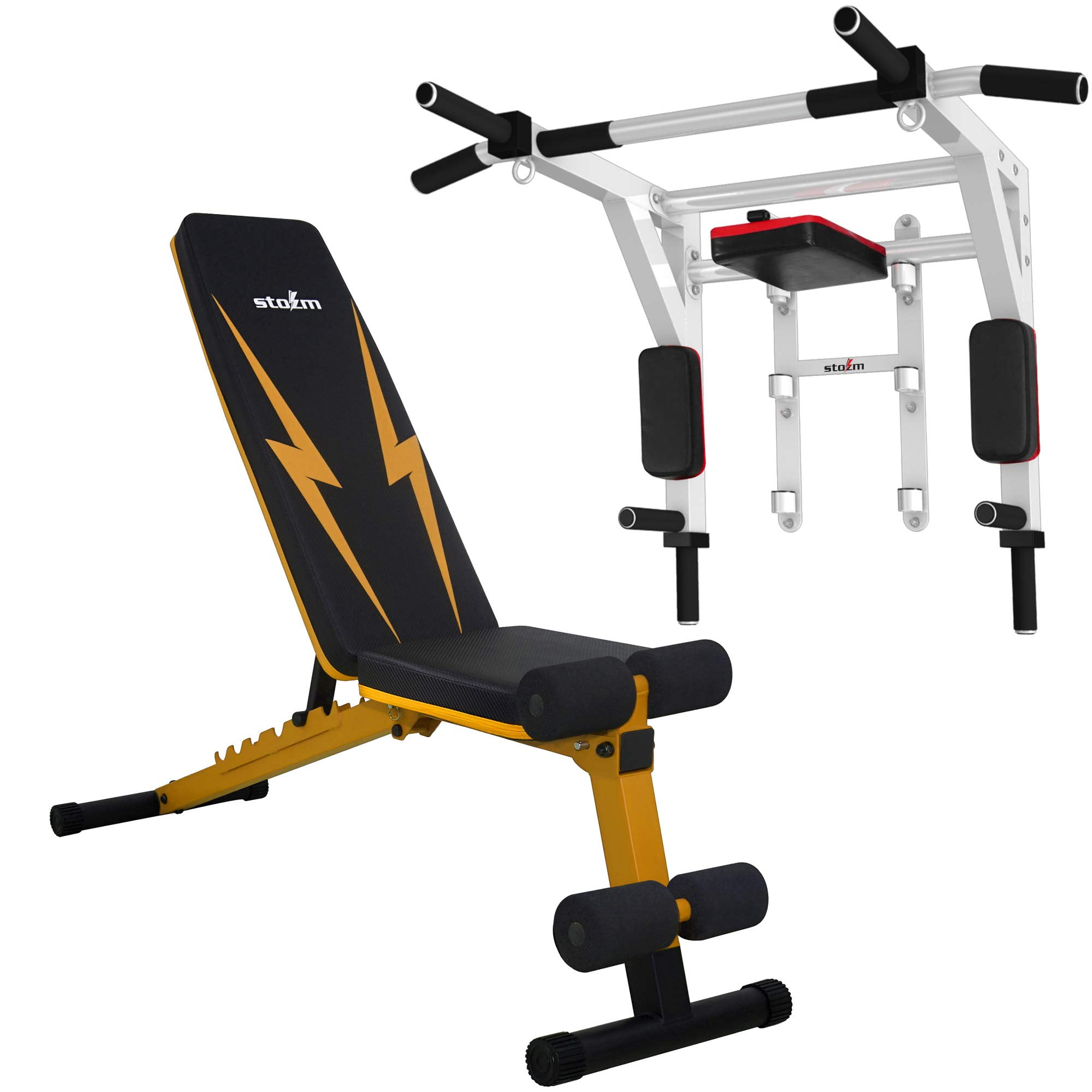 STOZM Combo of Deluxe Pull Up Bar White Multi Purpose Deluxe