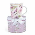 thumbnail image 1 of STP GOODS Birds in Rose Garden Bone China Mug in Gift Box 10.14 fl oz (300 ml) Floral Mug Coffee and Tea Mug for Latte Cocoa Chocolate Porcelain Mug, White and Pink, 1 of 10